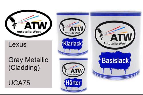 Lexus, Gray Metallic (Cladding), UCA75: 1L Lackdose + 1L Klarlack + 500ml Härter - Set, von ATW Autoteile West.